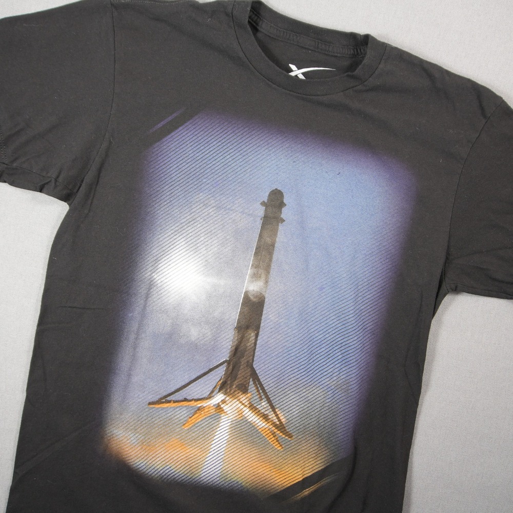 SpaceX Falcon 9 Rocket Landing Graphic Men T-Shirt M Tesla